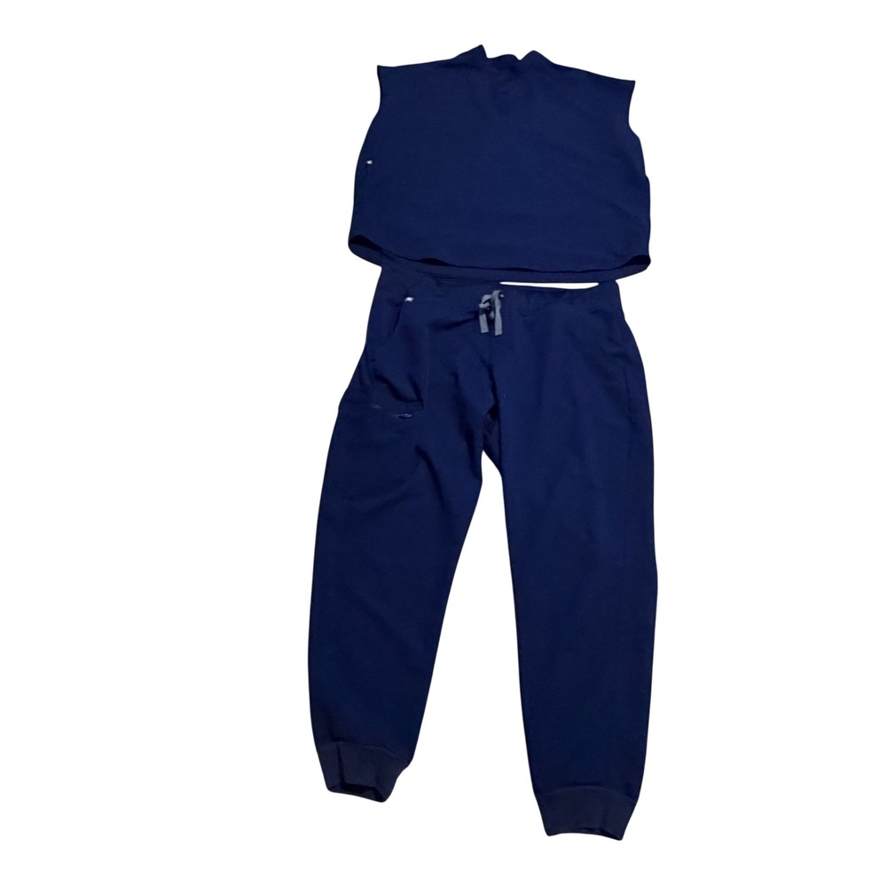 FIGS Navy Blue Scrub Set Rafaela Top sz L Zamora Joggers sz XXL Nurse Workwear